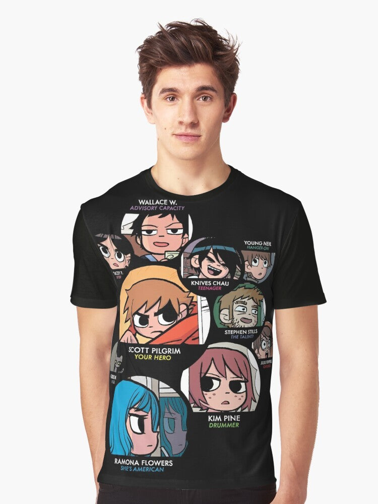 Scott Pilgrim graphic t-shirt featuring the main characters from the popular indie comic and movie - Men