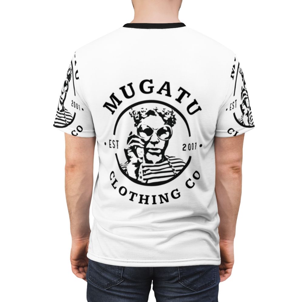 Zoolander-Inspired Mugatu Comedy T-Shirt featuring the character Mugatu from the film Zoolander - men back