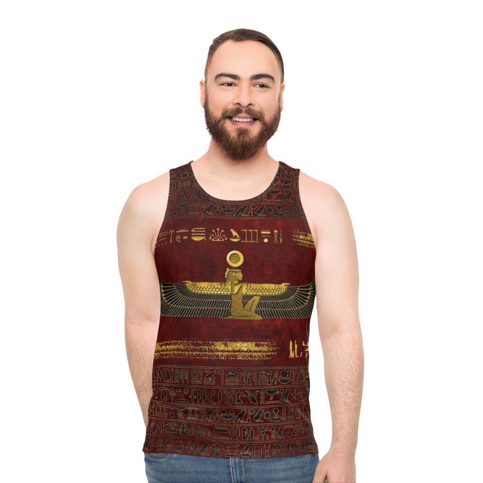 Unisex tank top with ancient Egyptian gold ornament design - men