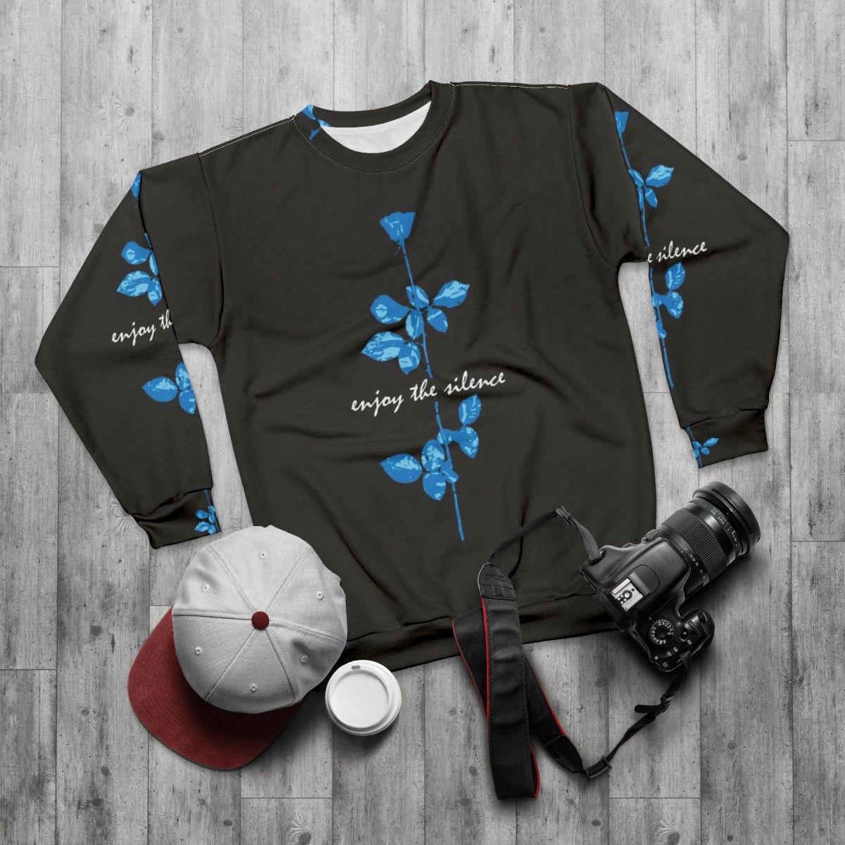 Depeche Mode 'Enjoy the Silence' Blue Sweatshirt - flat lay