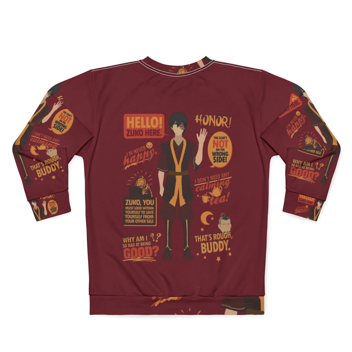 "Hello Zuko Here" Avatar The Last Airbender Sweatshirt - Back