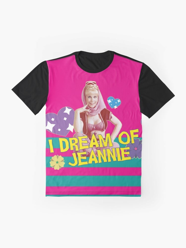 Retro I Dream of Jeannie Genie Graphic T-Shirt featuring the iconic 70s TV series - Flat lay