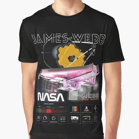 James Webb Space Telescope graphic t-shirt featuring the NASA logo and text "Unfold the Universe"