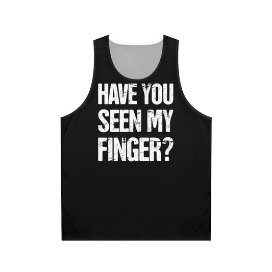 Amputated finger funny unisex tank top