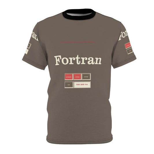 Vintage Fortran Coding T-Shirt featuring classic programming and punch card art design