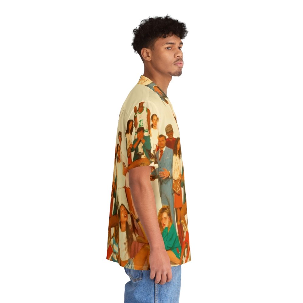 Colorful Hawaiian-style shirt featuring the album artwork for Glass Animals' "How To Be A Human Being" - People Pight