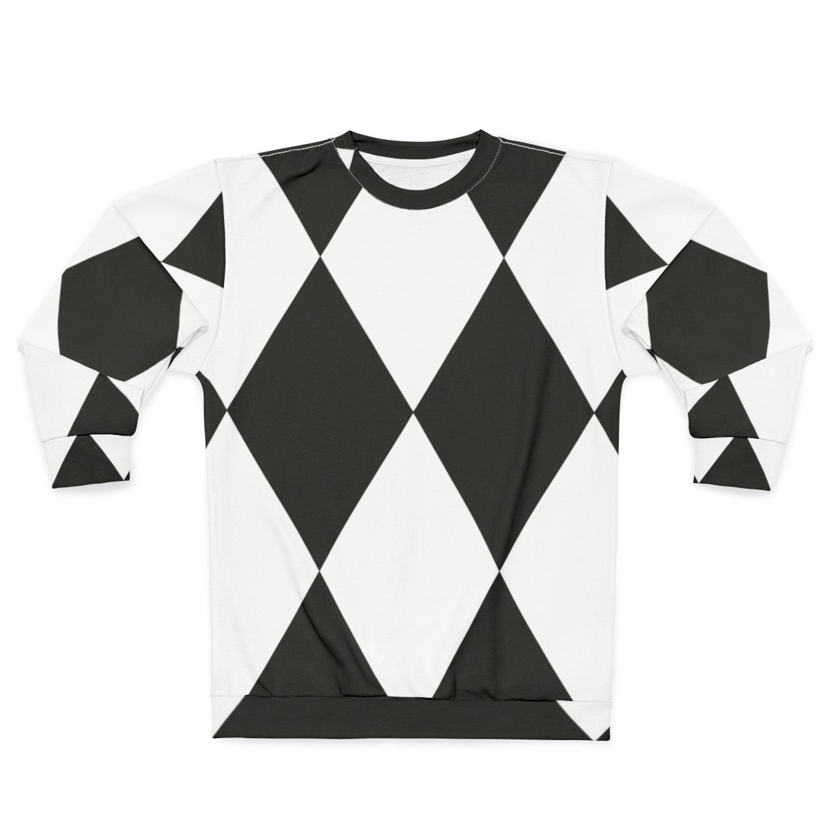 Harlequin black and white graphic pattern sweatshirt