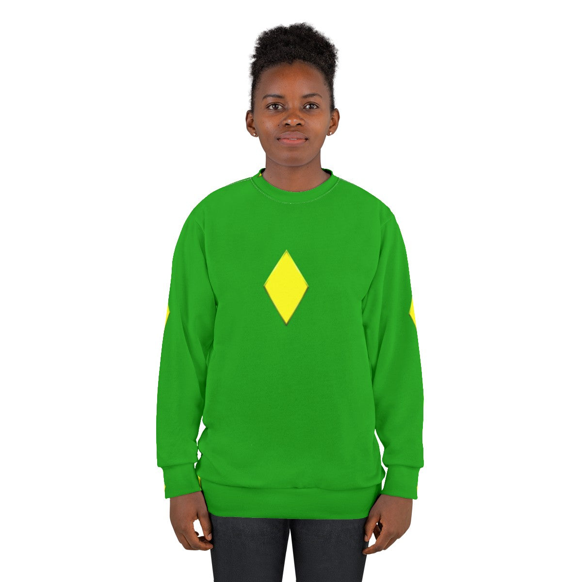 Yellow diamond superhero sweatshirt - women