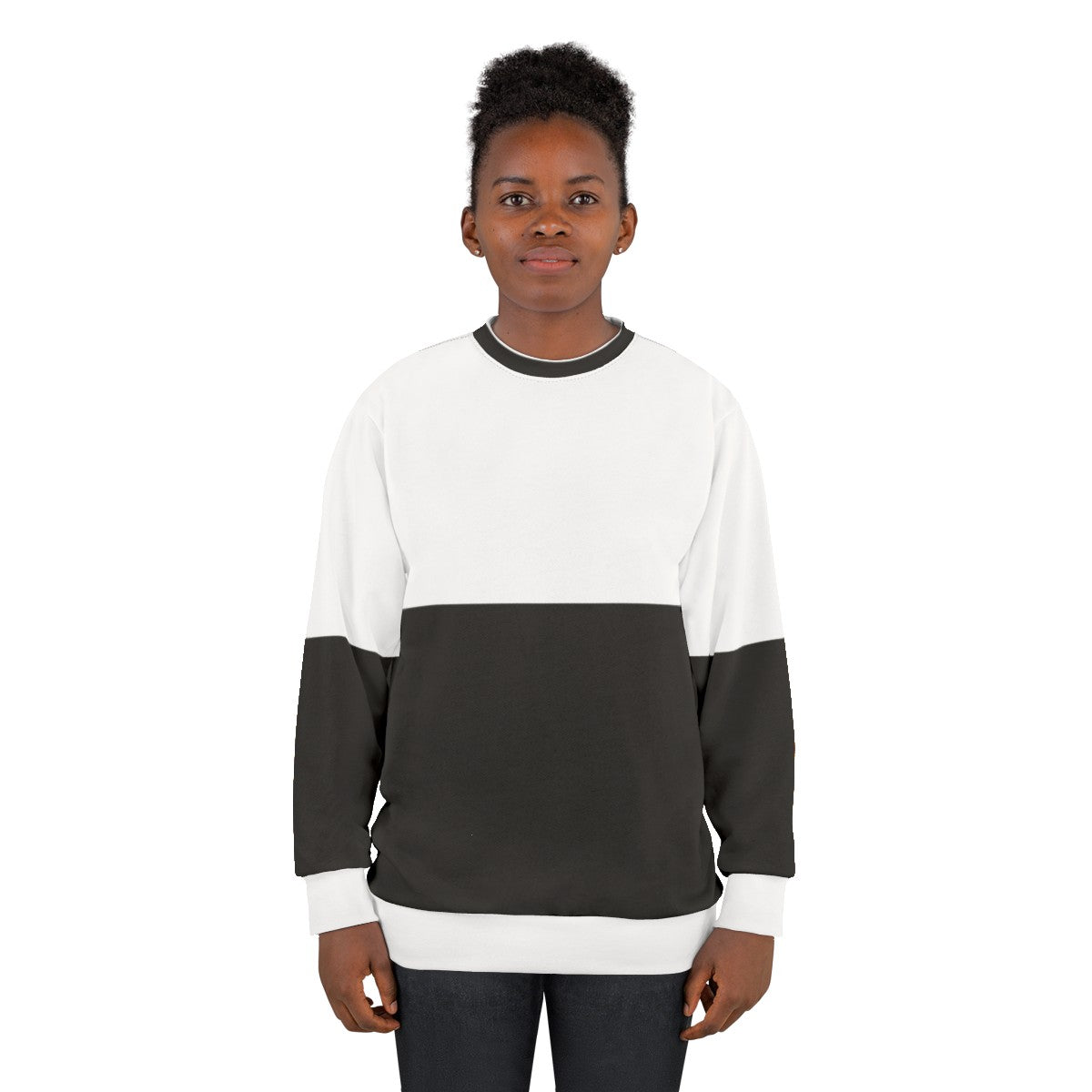 Modern minimalist half white half black sweatshirt - women