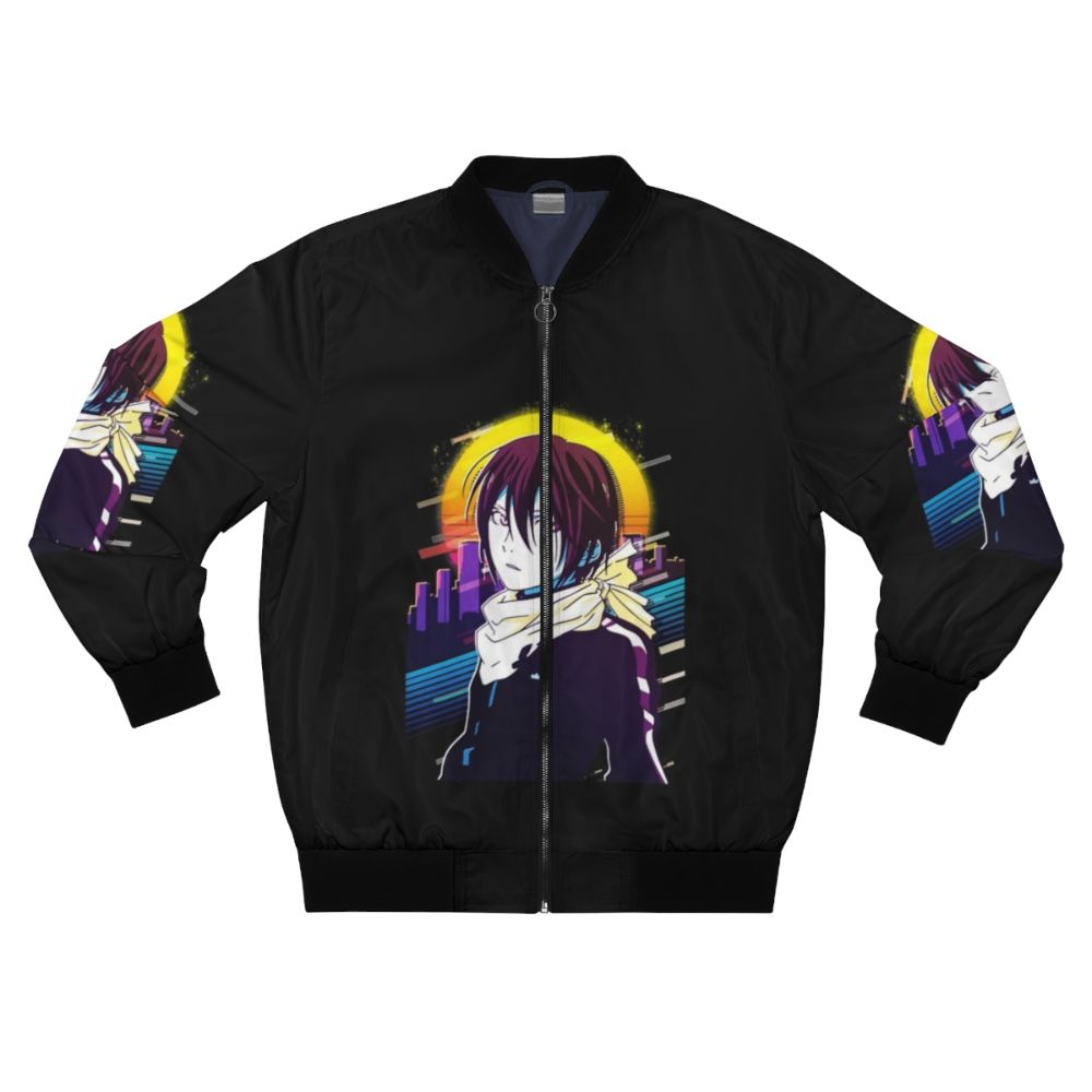 Yato Noragami 80s Retro Bomber Jacket with Anime and Manga Inspired Design