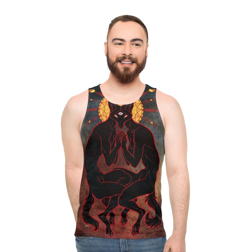 Unisex spiritual trippy third eye tank top - men