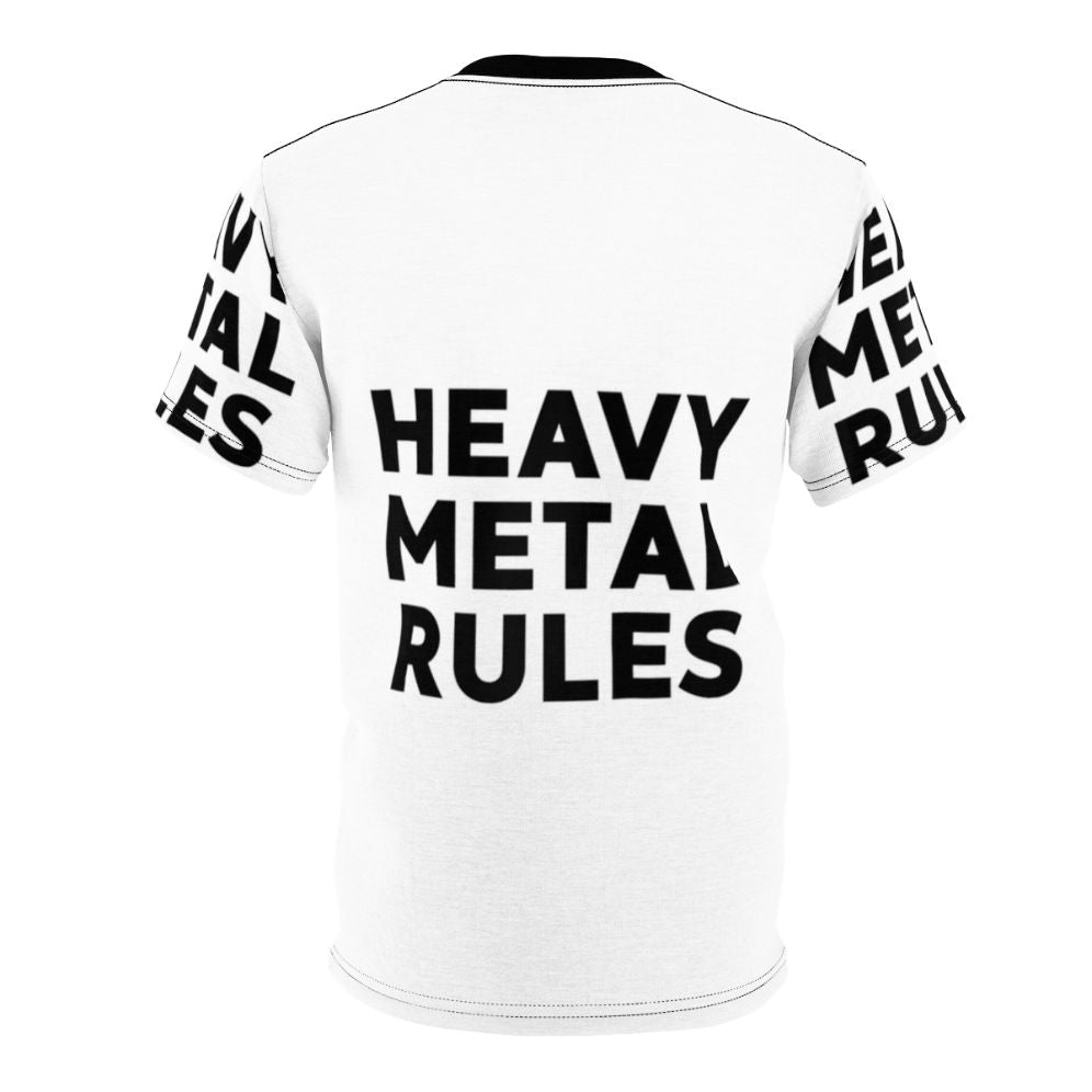 Heavy Metal Inspired Raglan Baseball T-shirt with Graphic Design - Back