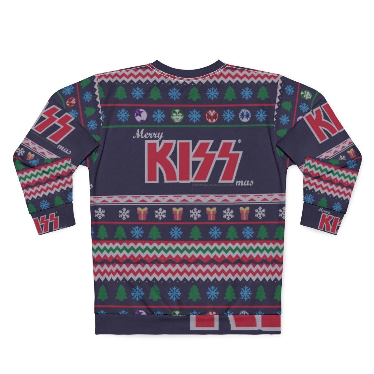 Kiss the Band ugly Christmas sweater sweatshirt - Back