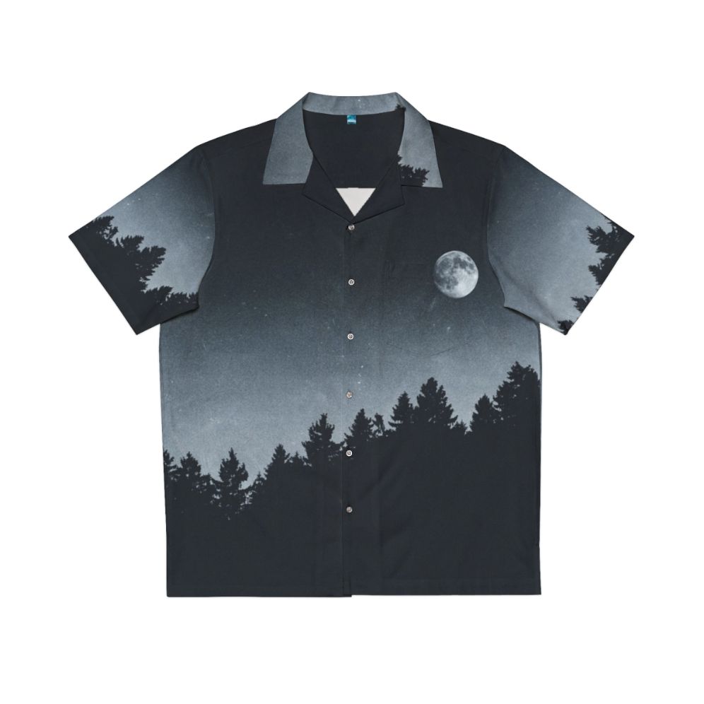 Under Moonlight Hawaiian Shirt featuring a mysterious nocturnal landscape