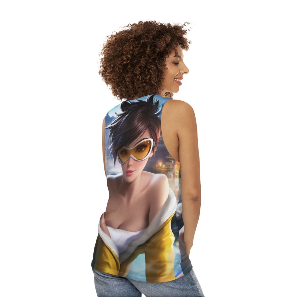 Anime-inspired hot spring tank top with Tracer design - women back