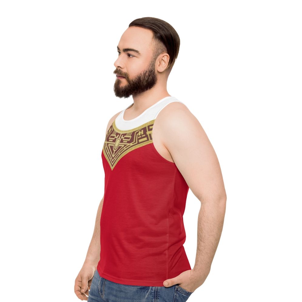 Zeo Red Unisex Tank Top - men side