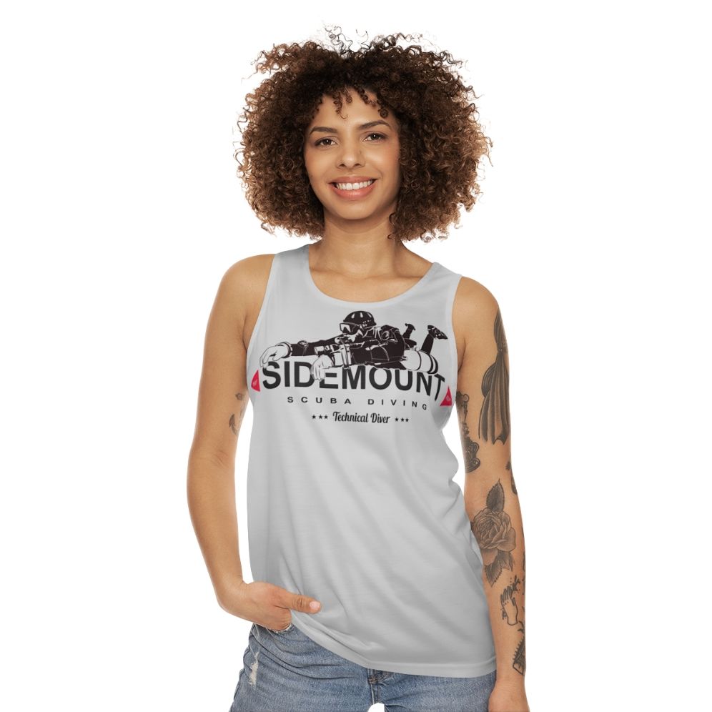 Sidemount diver unisex tank top for technical and cave diving - women