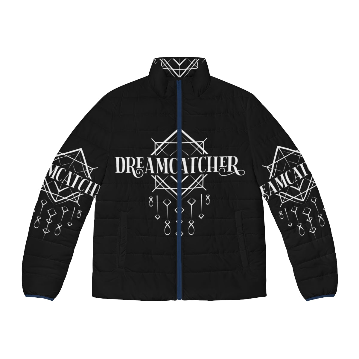 Dreamcatcher black and white puffer jacket with kpop logo design