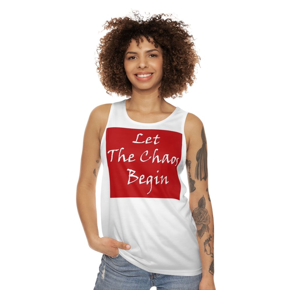 Unisex "Let The Chaos Begin" Money Heist Tank Top - women