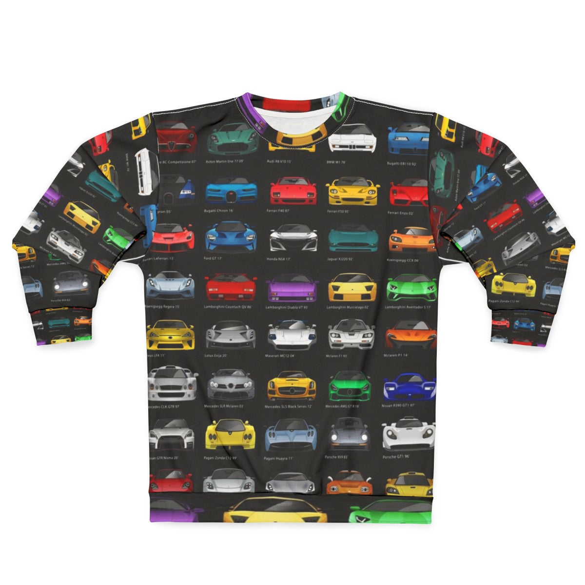 Minimalist super cars sweatshirt design