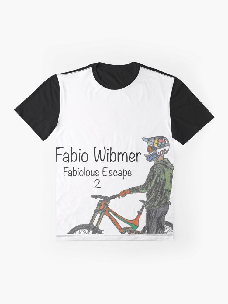 Fabio Wibmer Fabiolous Escape 2 Graphic T-Shirt featuring the mountain biking legend Fabio Wibmer - Flat lay