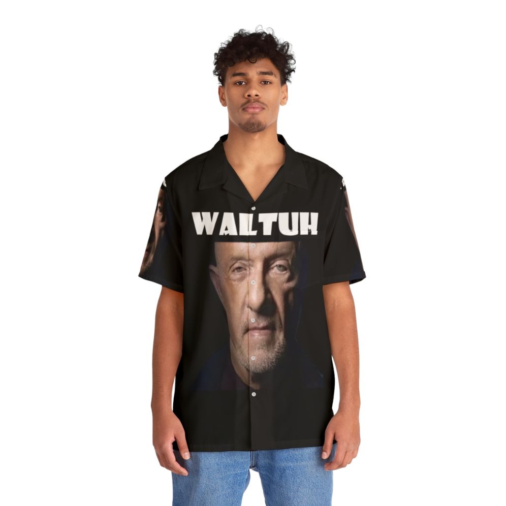 "Breaking Bad 'Waltuh' Hawaiian Shirt with Walter White and 'Kid Named Finger' Meme" - People Front