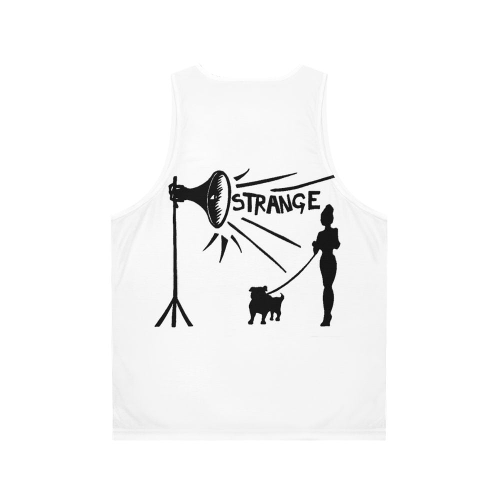 Strangelovev2 unisex tank top featuring Depeche Mode inspired synthpop music design - Back