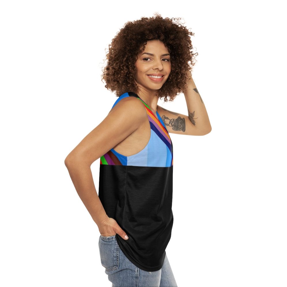 Melodic Blue Unisex Tank Top - women side