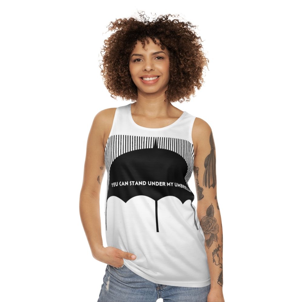 Unisex aesthetic black and white tank top - women