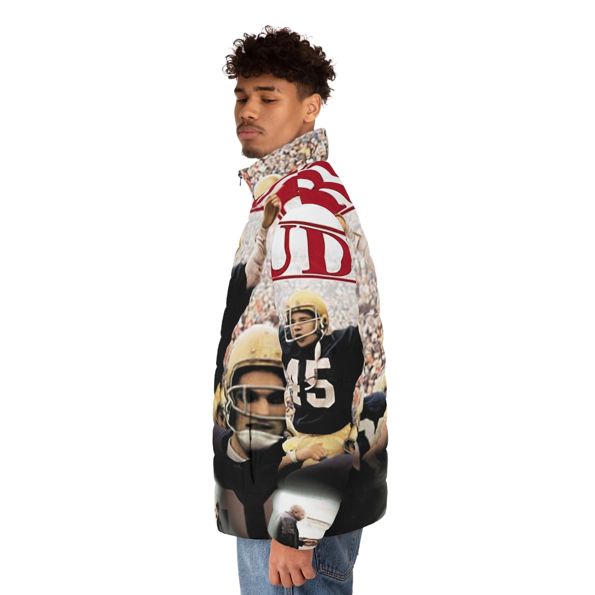 Rudy Puffer Jacket - The Iconic 90s Sports Movie Puffer Jacket - men side left