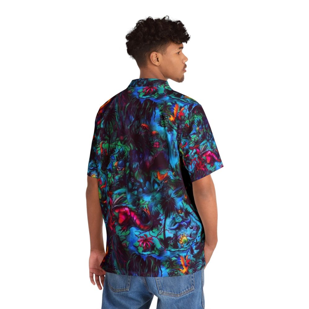 Paleo party dinosaur print Hawaiian shirt - People Back