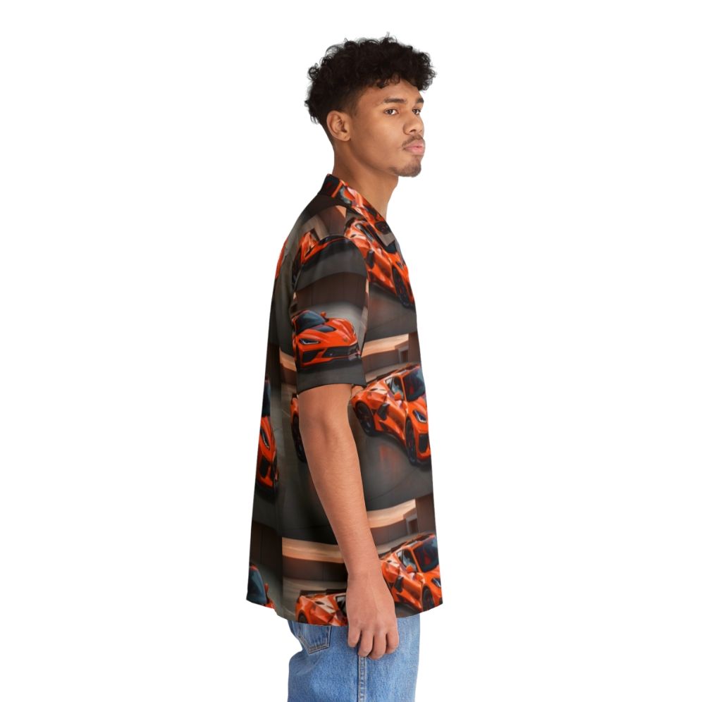 Corvette Hawaiian Shirt with Tropical Print - People Pight