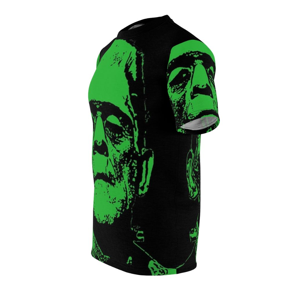 Graphic t-shirt featuring a vintage Frankenstein monster design - men left