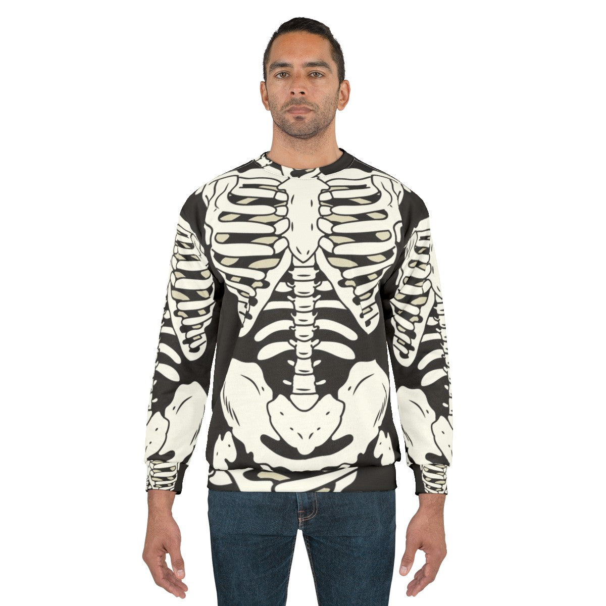 Punk skeleton bones graphic sweatshirt - men