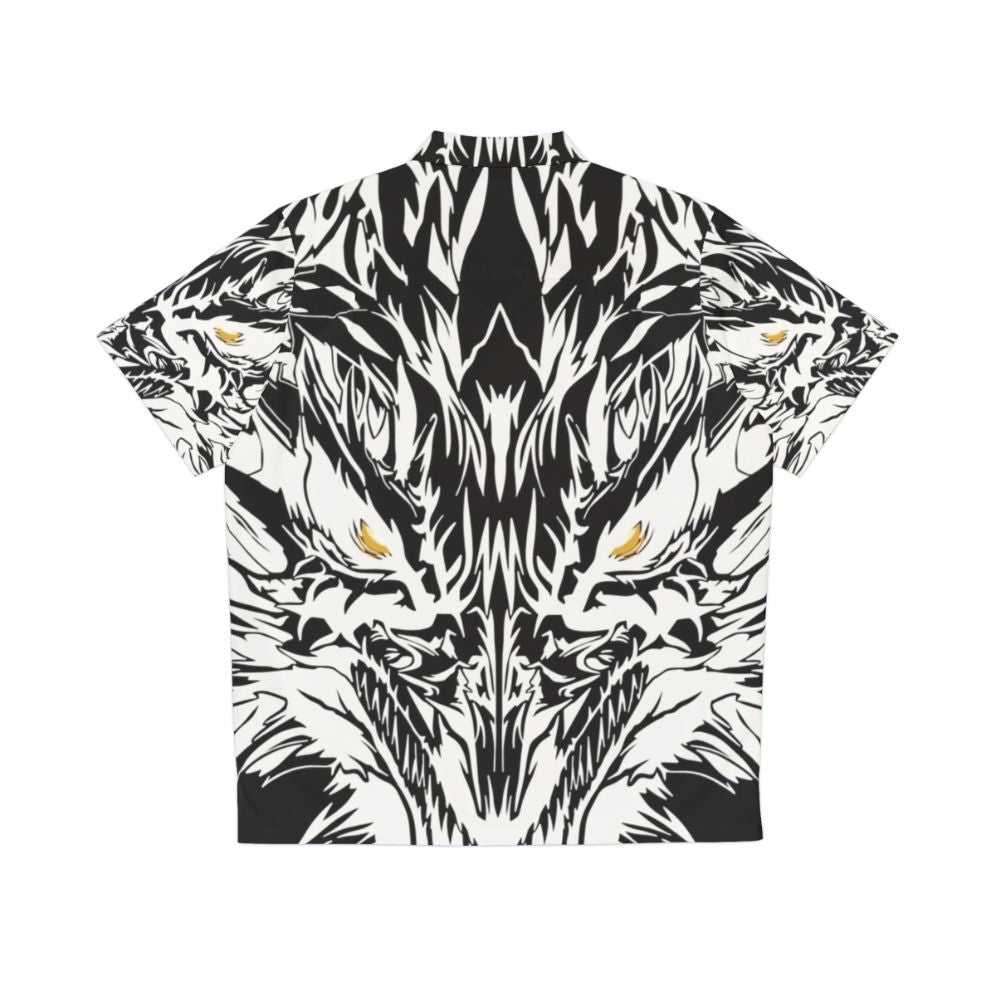 Mystic ice dragon Hawaiian shirt with legendary animal spirits - Back