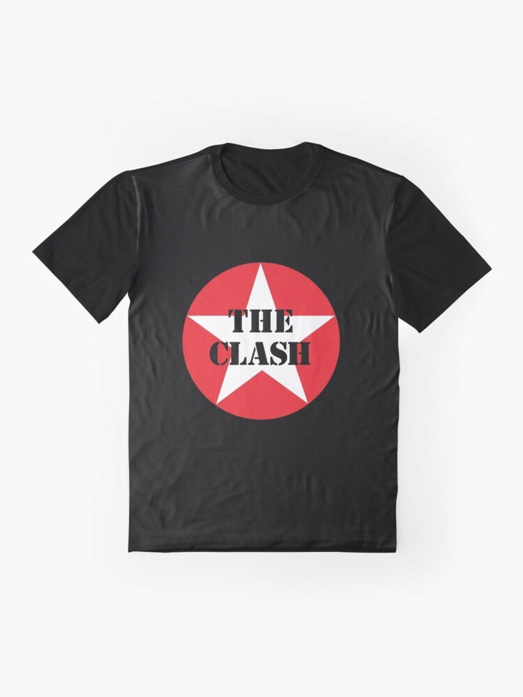 The Clash Punk Rock Graphic T-Shirt featuring the iconic London Calling album cover - Flat lay