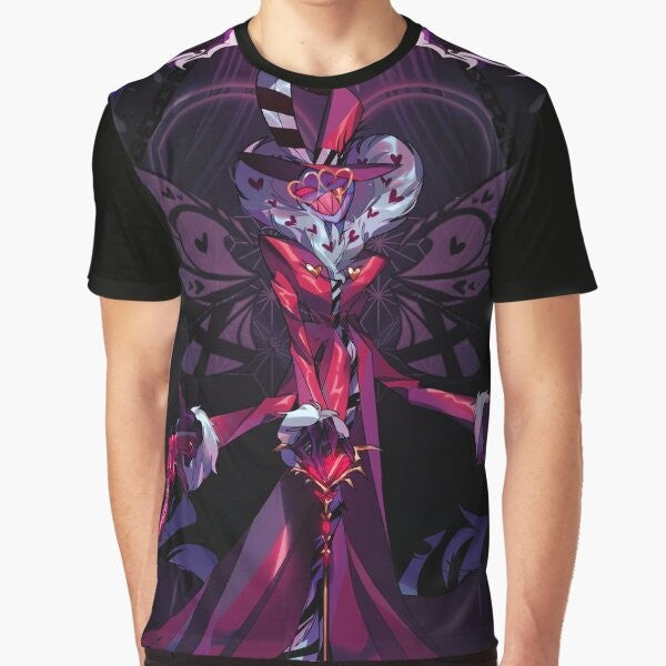 Hazbin Hotel Graphic T-Shirt featuring an anime-inspired design of the Hazbin Hotel characters