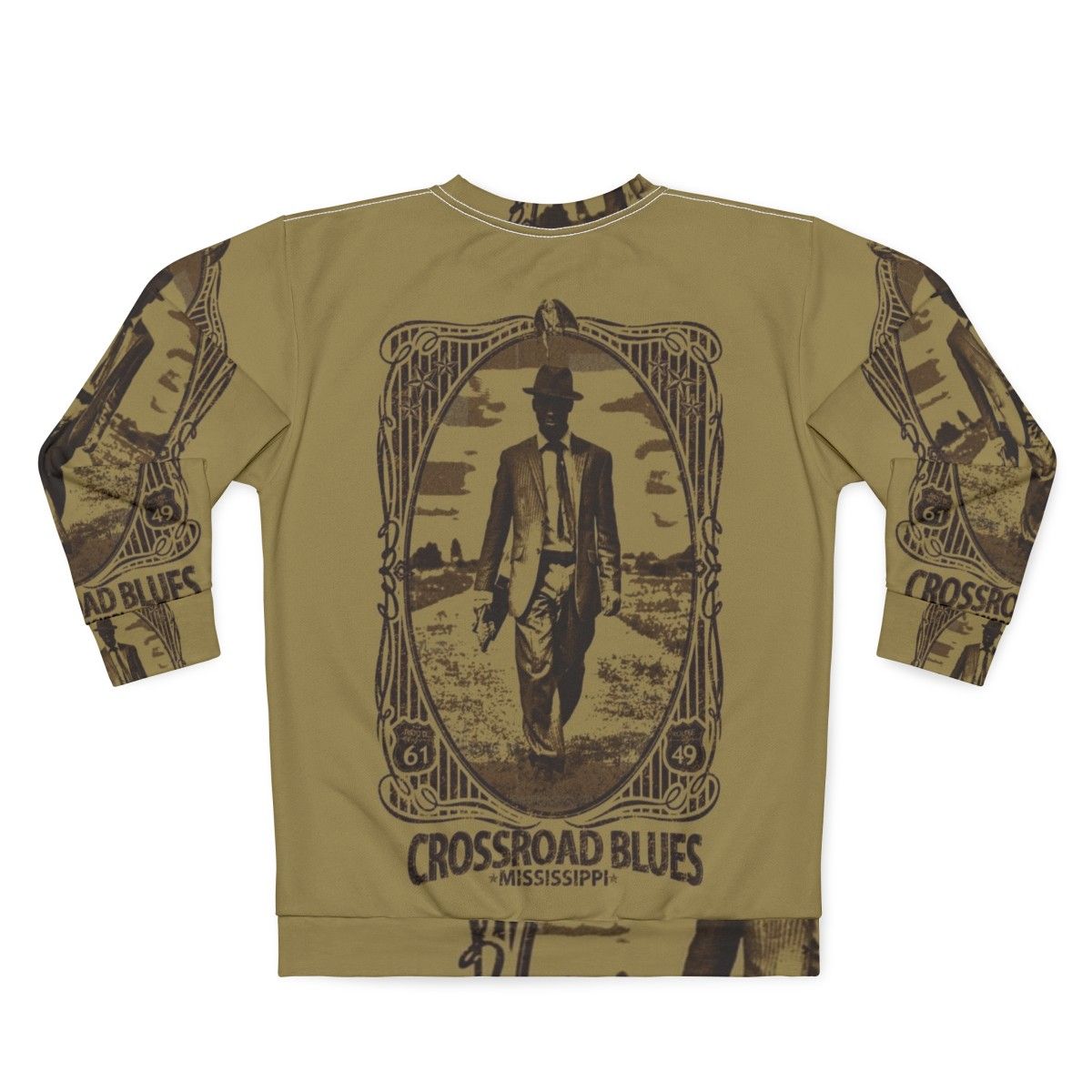 Crossroad Blues Sweatshirt - Inspired by Robert Johnson's Delta Blues - Back