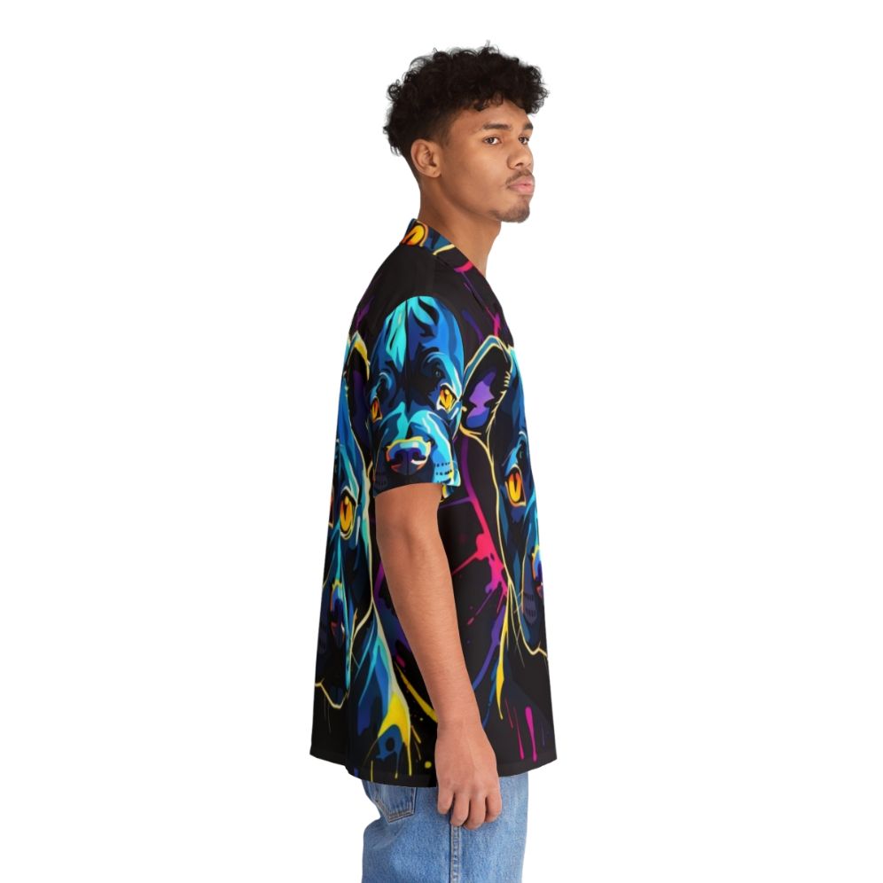 Neon Pitbull Dog Hawaiian Shirt - People Pight