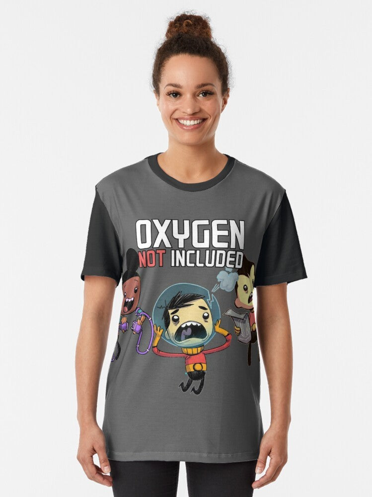 Oxygen Not Included indie game graphic t-shirt featuring the game logo and design - Women