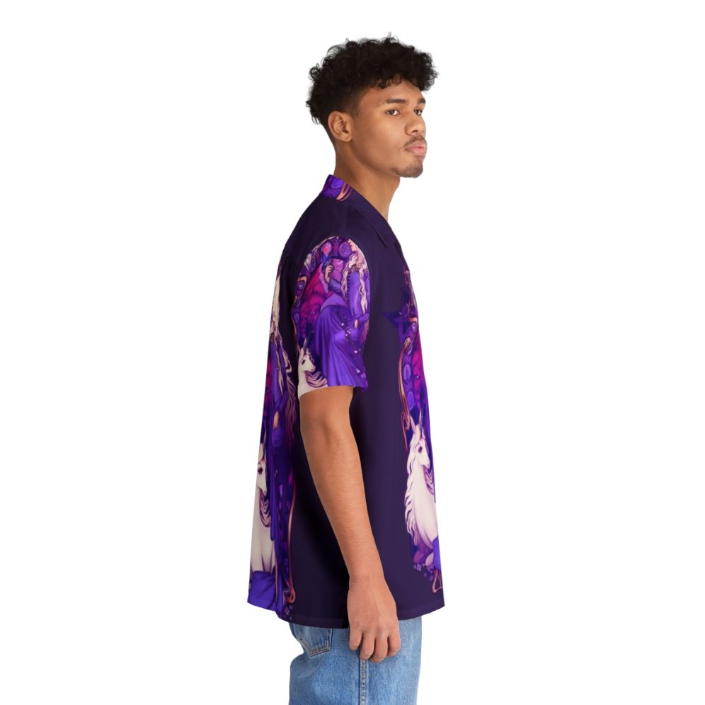 A vibrant Hawaiian shirt featuring the iconic imagery of the Last Unicorn - People Pight