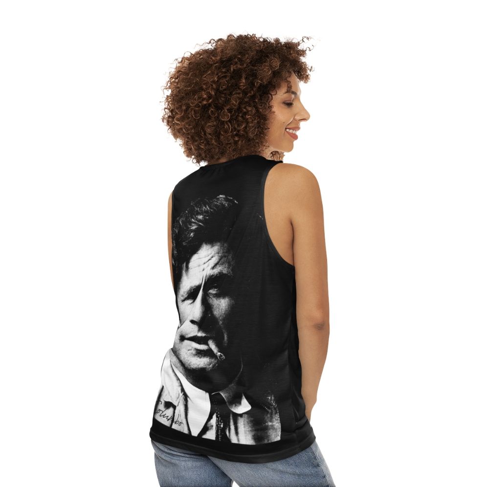 Columbo portrait unisex tank top - women back