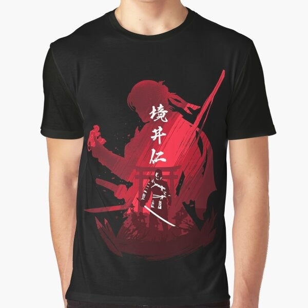 A graphic t-shirt featuring the legendary samurai Jin Sakai from the video game Ghost of Tsushima.