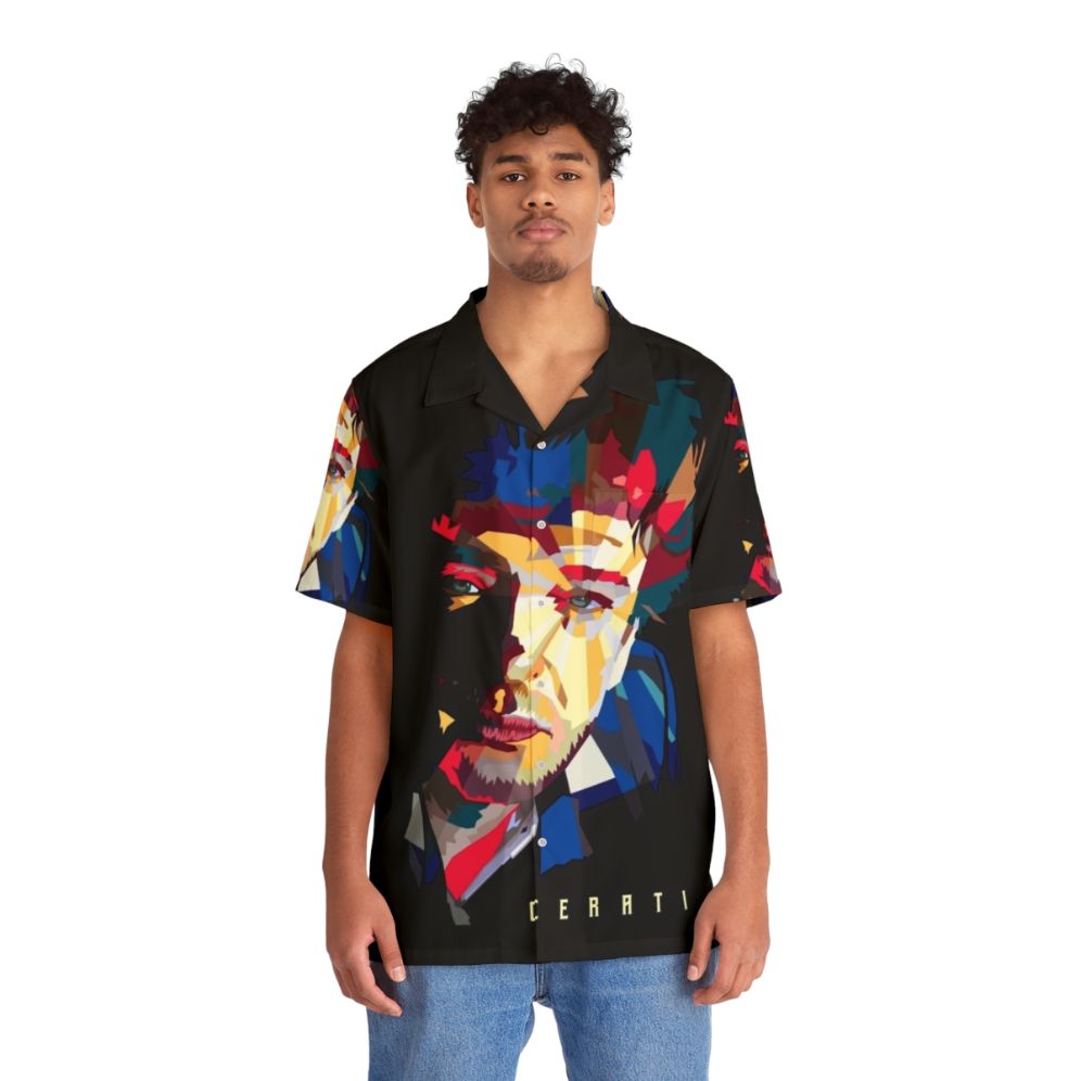 Gustavo Cerati Lowpoly Hawaiian Shirt - People Front