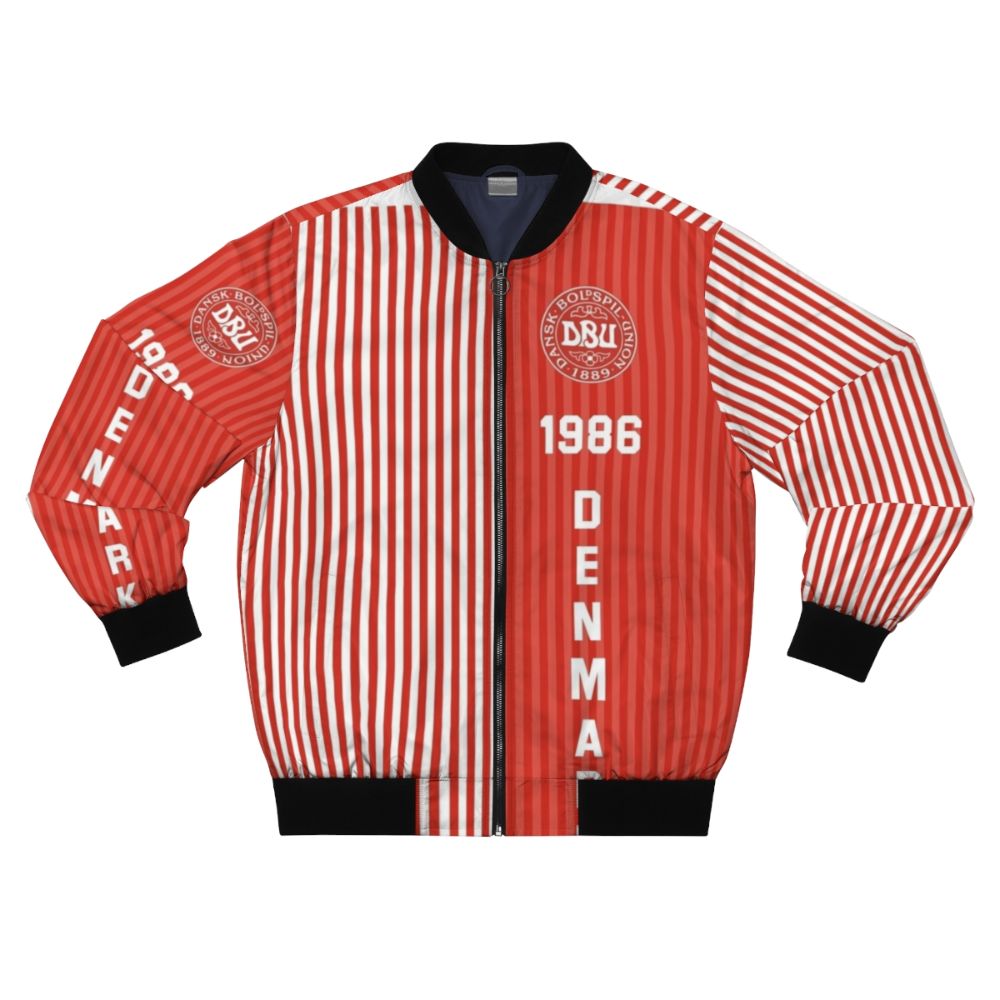 Denmark 1986 Retro Football Bomber Jacket with Classic World Cup Design