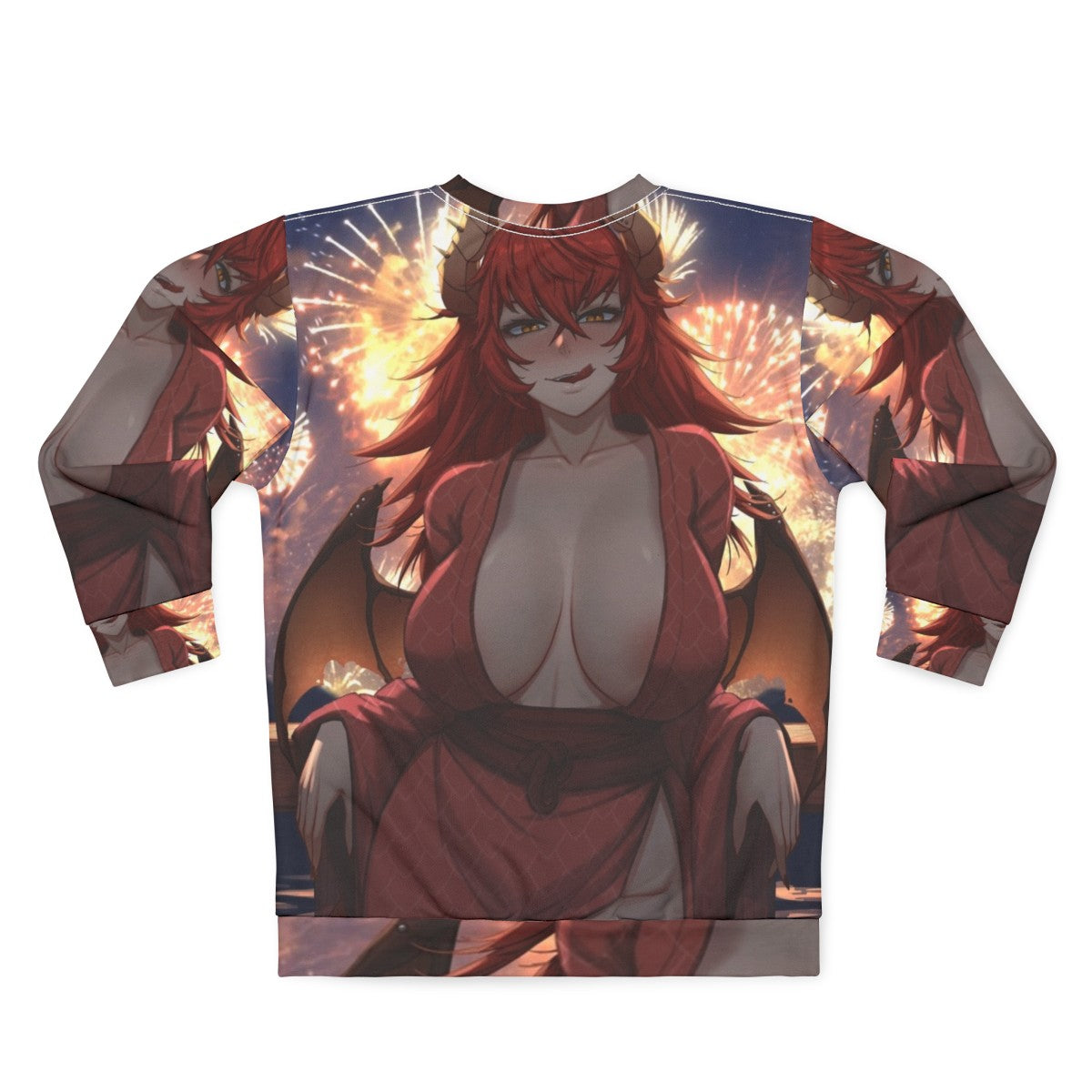 Vtuber anime kimono sweatshirt with dragon girl Zentreya graphic - Back