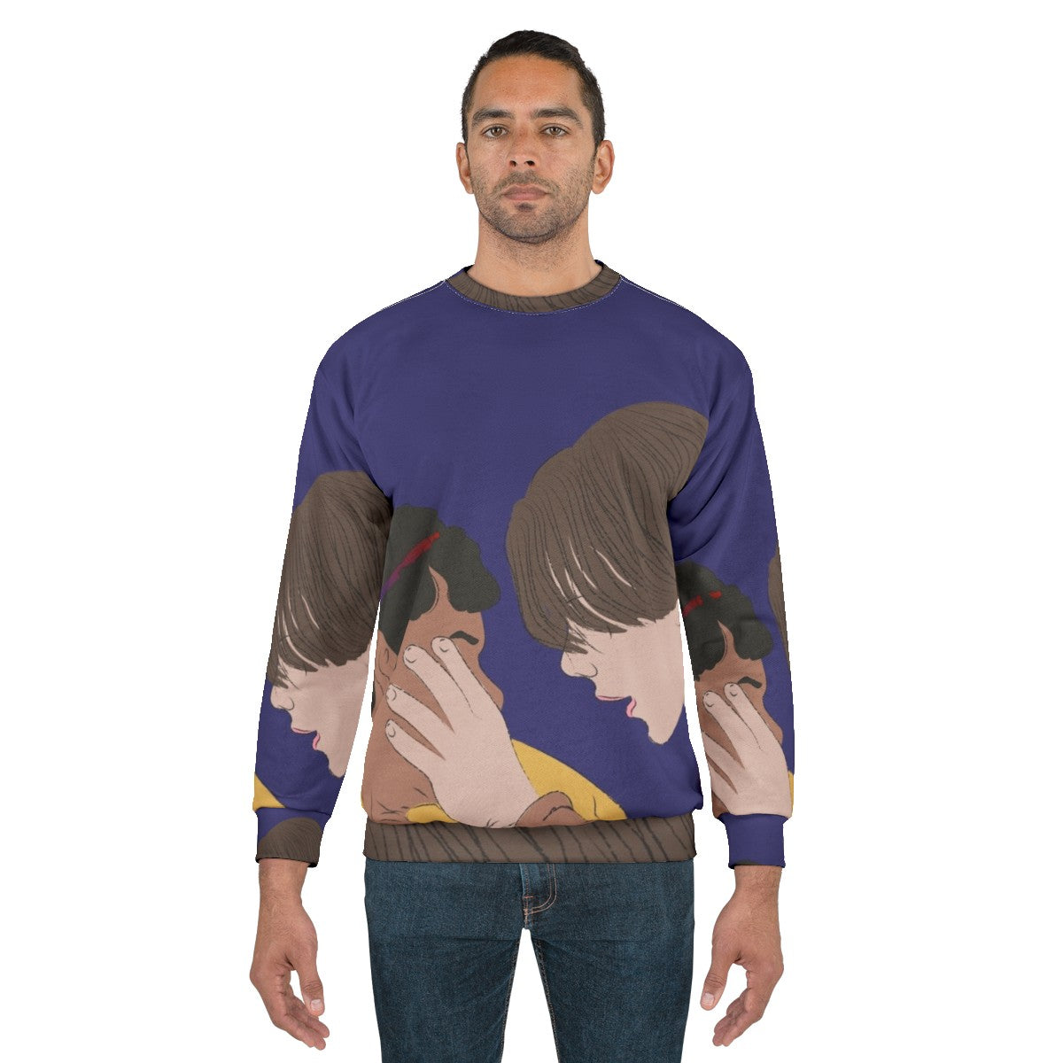 Young Royals Sweatshirt featuring minimal line art design of characters Edvin and Omar - men