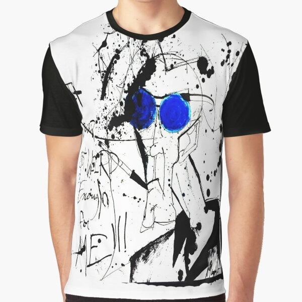 "It Never Got Weird Enough for Me!" graphic t-shirt featuring a splattered, deviant design inspired by the works of Hunter S. Thompson and Ralph Steadman