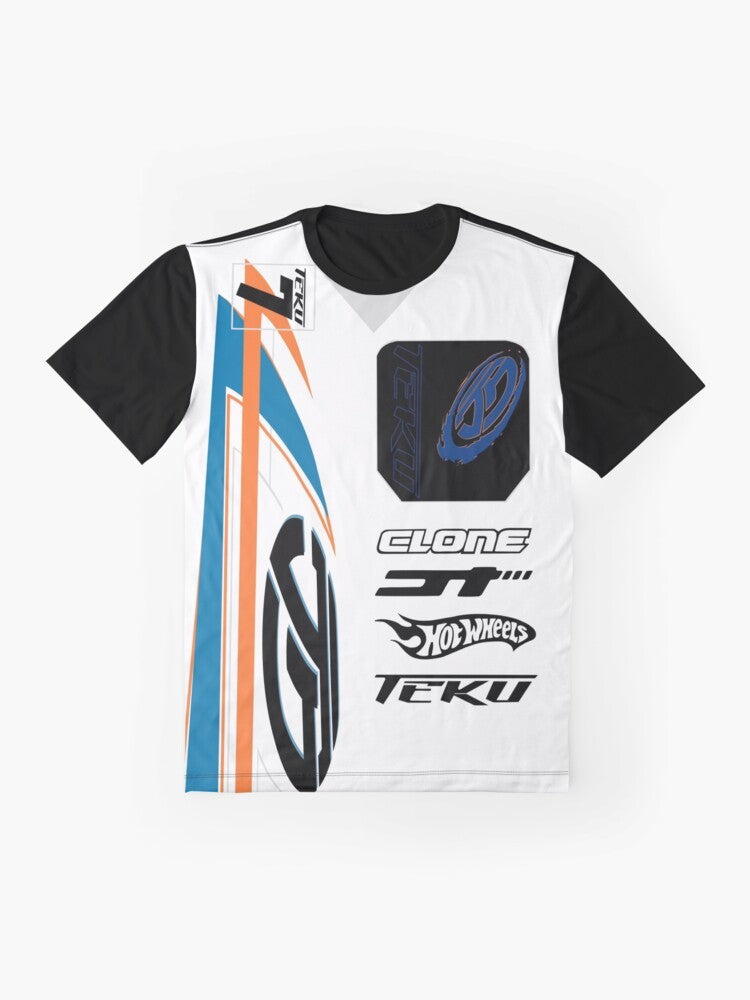 Acceleracers Power Rage Graphic T-Shirt featuring Vert Wheeler, Teku, Nolo, and the Water Realm - Flat lay