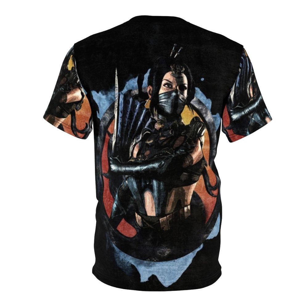 Mortal Kombat Kitana fighter portrait t-shirt for gamers - Back